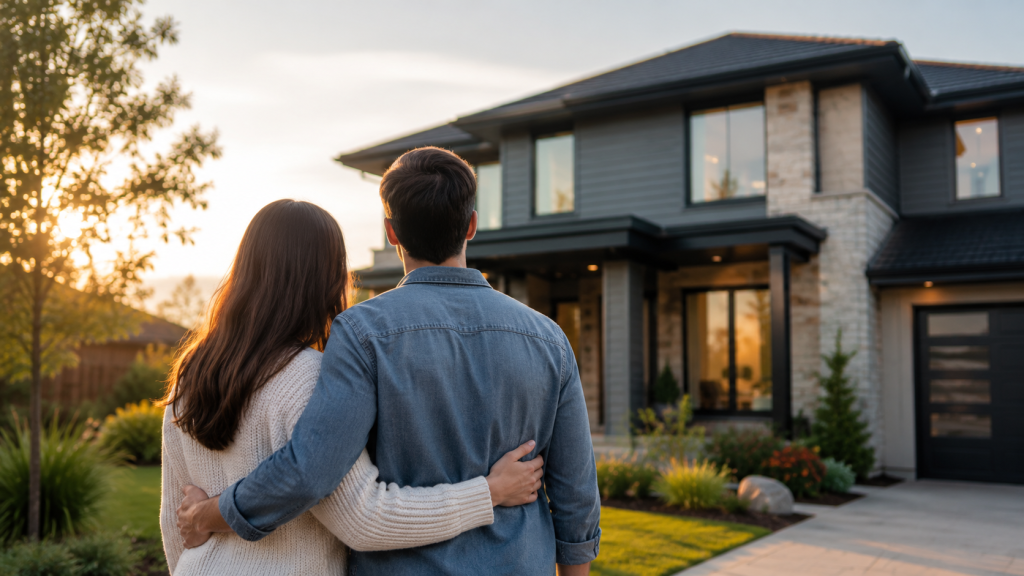 Couple looking at a new house