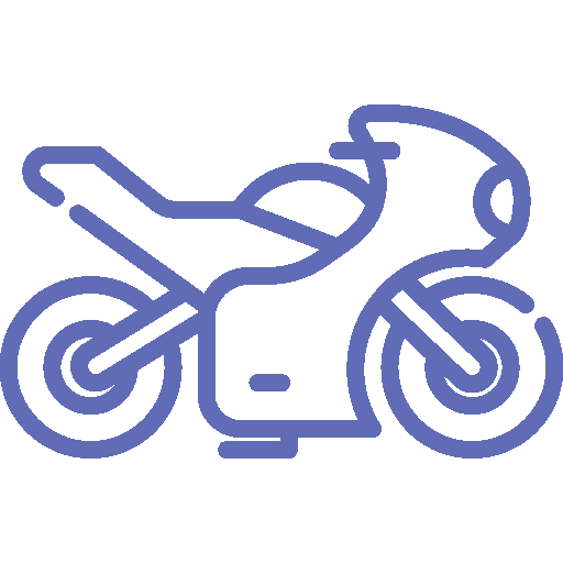 Icon of a sport motorcycle, often associated with personal injury lawyer cases.