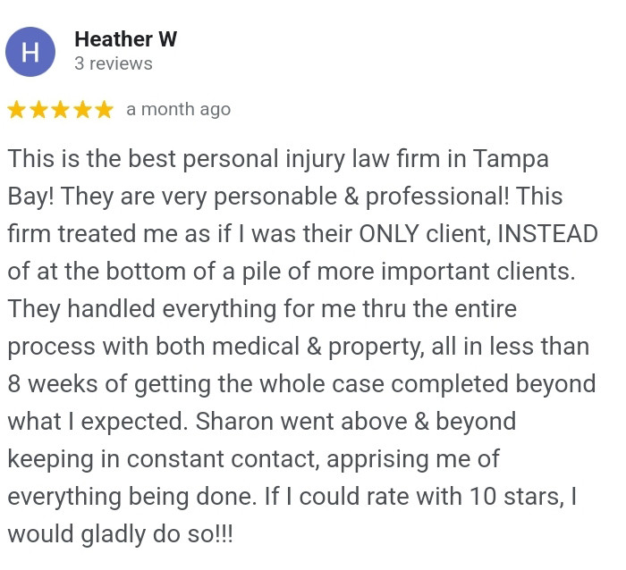 Five-star Google review from Heather W.