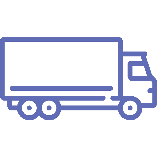 Outline icon of a box truck often associated with personal injury lawyer cases.